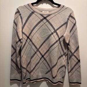Charter Club Plaid Sweater Women's Size M 38" X 23"